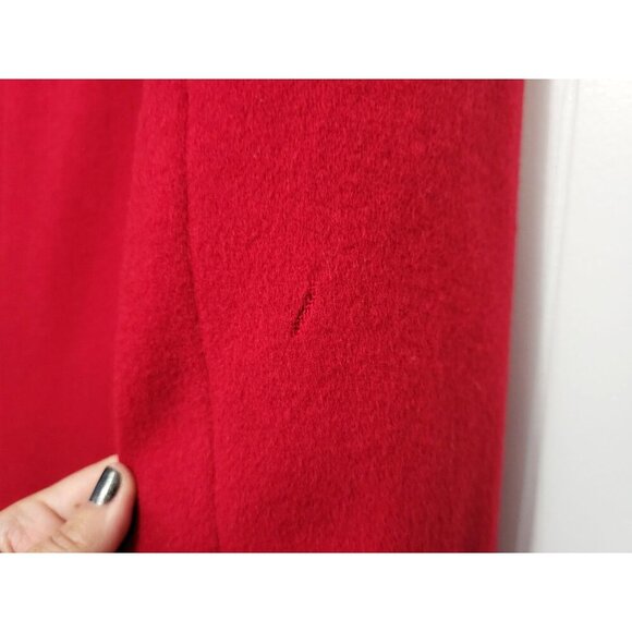 Vintage L.L.Bean Red Wool Coat Quilted Thinsulate Lining - Picture 13 of 15